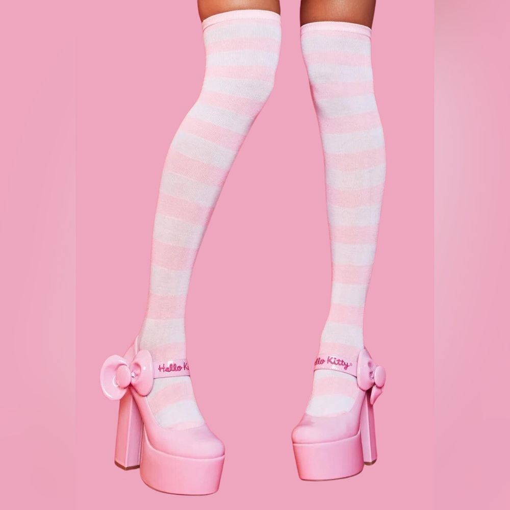 Dolls Kill x Hello Kitty Bad To The Bow Platform Mary Janes